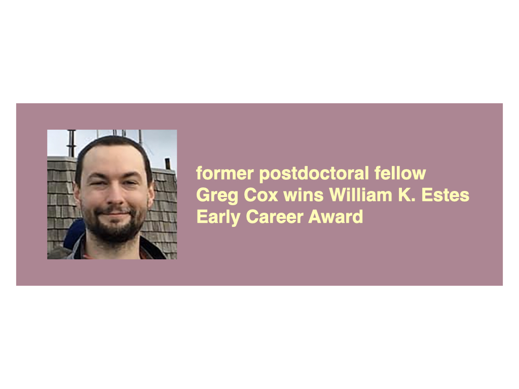 Greg Cox wins William K. Estes Early Career Award