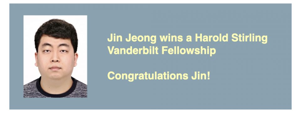 Jin wins Harold Stirling Vanderbilt Fellowship