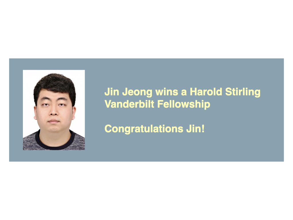 Jin wins Harold Stirling Vanderbilt Fellowship