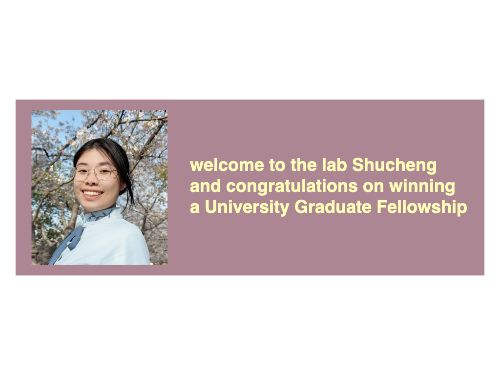 Welcome and congratulations to Shucheng Li